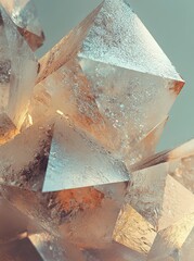 Close-up of a cluster of clear quartz crystals.