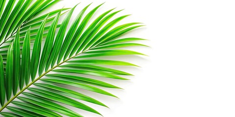 Obraz premium Palm Leaf Corner Border Cutout PNG, Tropical Leaf Frame, Summer Design Element, Beach Party Decoration, Floral Border, Green Leaves, High-Resolution Image