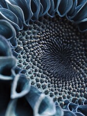 Close-up of a sunflower's center, showcasing its intricate details.