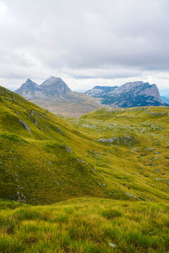 Distant view of Mount Sedlo from Prutas Peak Trail