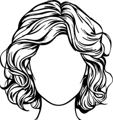 Woman hairstyle silhouette
