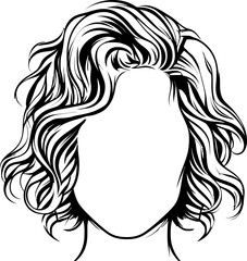 Woman hairstyle silhouette
