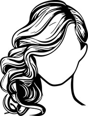 Woman hairstyle silhouette