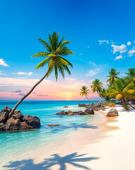 beach with palm trees