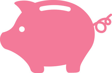 Finance icon, Piggy bank flat style - stock vector.