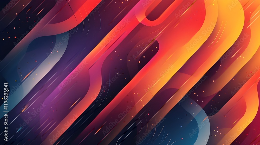 Poster dynamic abstract gradient with flowing lines and glowing elements