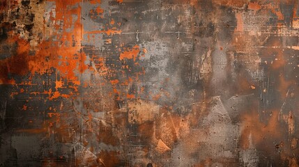 Obraz premium Rustic orange and grey textured background with a weathered, grungy look