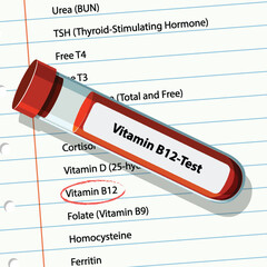 Obraz premium Vitamin B12 Test Illustration