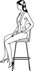 Business woman pose drawing