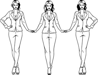 Business woman pose drawing