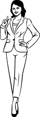 Business woman pose drawing