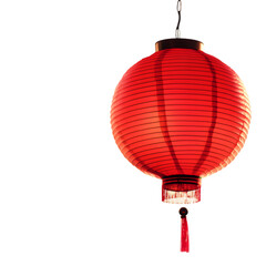 Fototapeta premium Chinese lunar new year red lantern isolated on transparent background, cut out, png