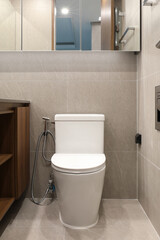 Sepia tone bathrooms have a hotel feel, so hotel guests are highly satisfied