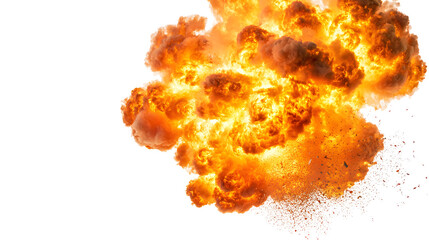 Fire explosion incident isolated on white background photo stock dramatic environment close-up view visual impact