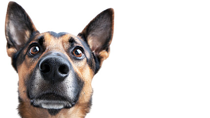 Obraz premium German shepherd dog portrait studio stock photo isolated background close-up canine beauty