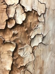Close-up of a tree bark with cracks and texture.