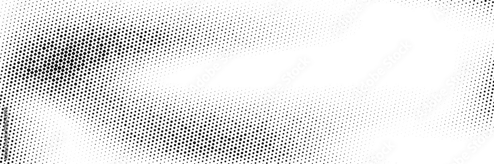 Poster grunge halftone gradient background. faded dotted grit noise texture. black and white rasterized san