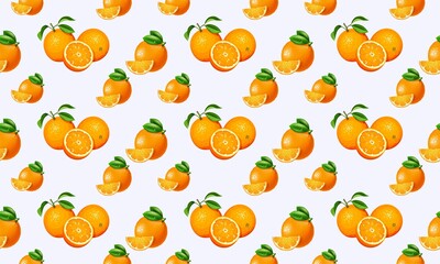 Orange seamless pattern with vibrant citrus-inspired designs, featuring geometric shapes, floral motifs, and playful textures. Perfect for fabric, wallpapers, and digital projects.