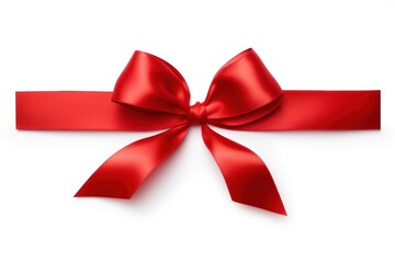 Fototapeta premium Elegant red satin gift bow