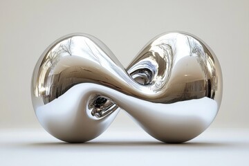 Vintage-Futuristic Bubble-Shaped Metallic Design with Liquid Metal Look - Isolated 3D Rendering for Modern Projects