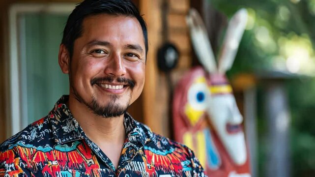 A man linguist works on Indigenous language revival, creating programs that reconnect communities with their cultural heritage