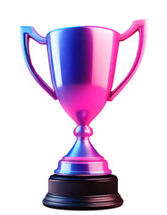 3D glossy gradient trophy icon silver trophy cup transparent
