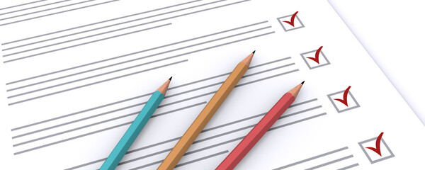 チェックリストと鉛筆