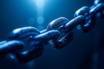 Cargo management, transportation and optimization concept: A conceptual image of blockchain visualizing secured cargo management systems.