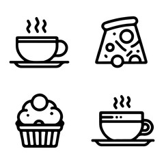 bread icon minimal lines on white background