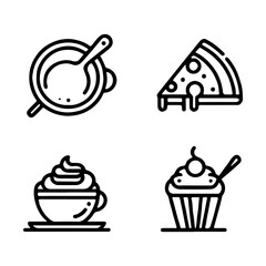 bread icon minimal lines on white background