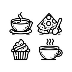 bread icon minimal lines on white background