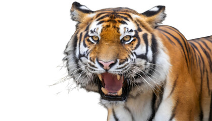 Tiger head isolated on white background as transparent, PNG Angry Tiger on isolated transparent background.png 