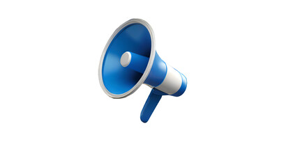 3D rendered orange and blue megaphone on a transparent background, symbolizing communication  announcement. new vector mic 