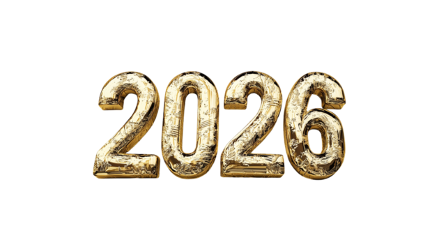 3d 2026 gold text png