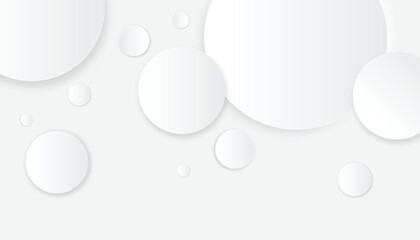 Abstract circle with neumorphism white geometric for presentation background