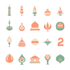 A set of icons a minimalist Eid Al-Fitr