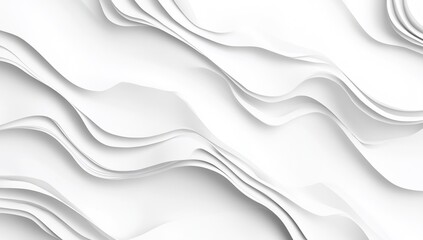 Fototapeta premium Abstract White Wave Forms: Elegant Curves Flow Seamlessly, Creating a Modern Minimalist Design. Perfect for Backgrounds, Textures, and Digital Art Projects.