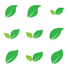Leaf set graphic design logo template