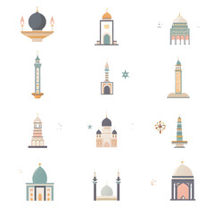 A set of icons a minimalist Eid Al-Fitr