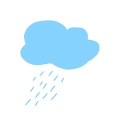 cloud sky silhouette Doodle art handrawn with rain drops