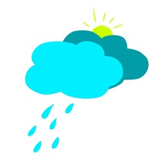 cloud sky silhouette Doodle art handrawn with rain drops
