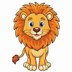 Fototapeta premium lion cartoon isolated on white