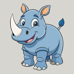 cartoon rhino vector illustration