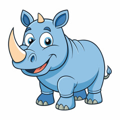 rhino cartoon isolated on white