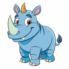 rhino cartoon vector illustration