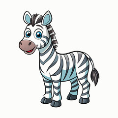 smiley vector cartoon of a zebra 