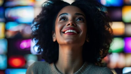 A woman educator explores the use of big data in entertainment, showing happy learners how analytics shape the media industry - Powered by Adobe