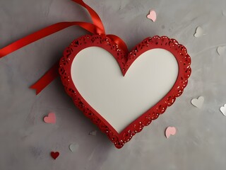 A red hears background, Valentine's day background with red and pink hearts like balloons on pink background, flat lay, Generative AI