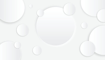 Abstract modern circle geometric with neumorphism white background