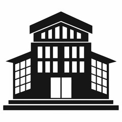 Corporate Building Silhouette Vector Art